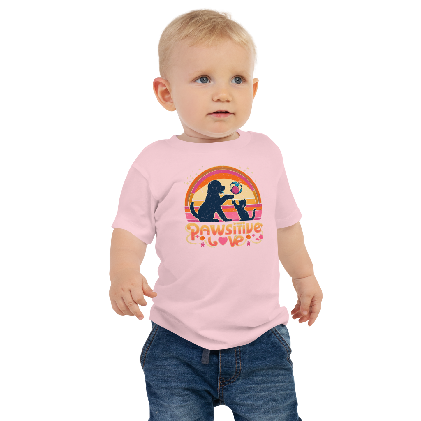 Rainbow Rendezvous - Pawsitive Love - Baby Tee