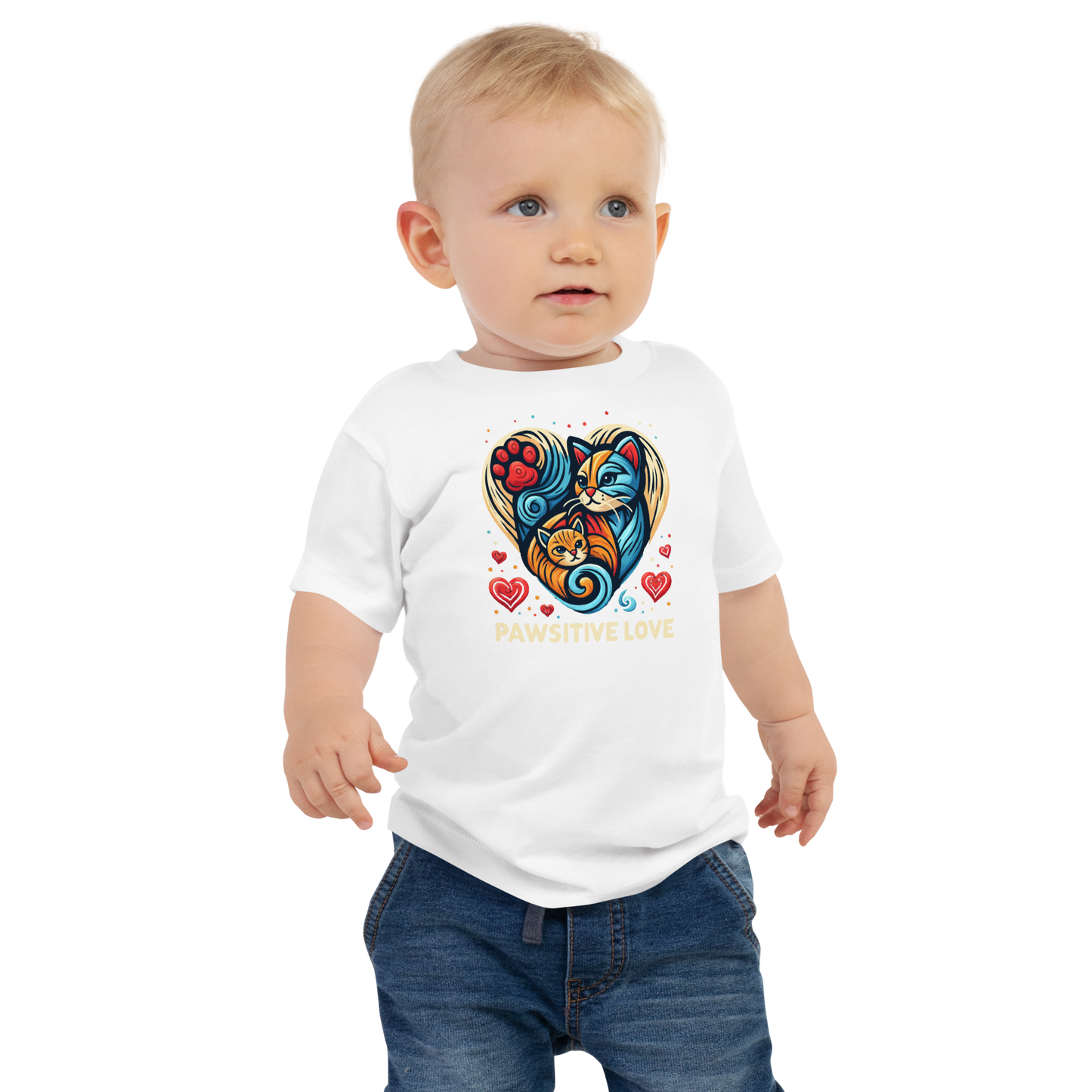 Feline Harmony - Pawsitive Love - Baby Tee