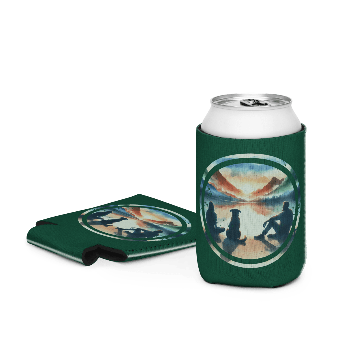 Sunset Reflections - Cool Paws Can Cooler (Color: British Racing Green) - Can Cooler - Speak Up 4 Paws