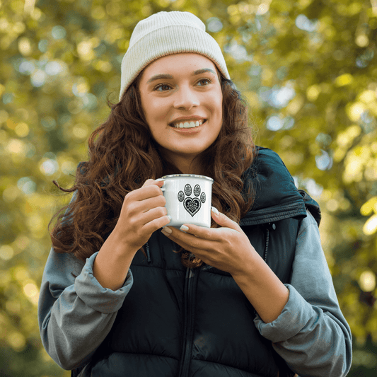 Mandala Paw - Enamel Mug - Enamel Mug - Speak Up 4 Paws