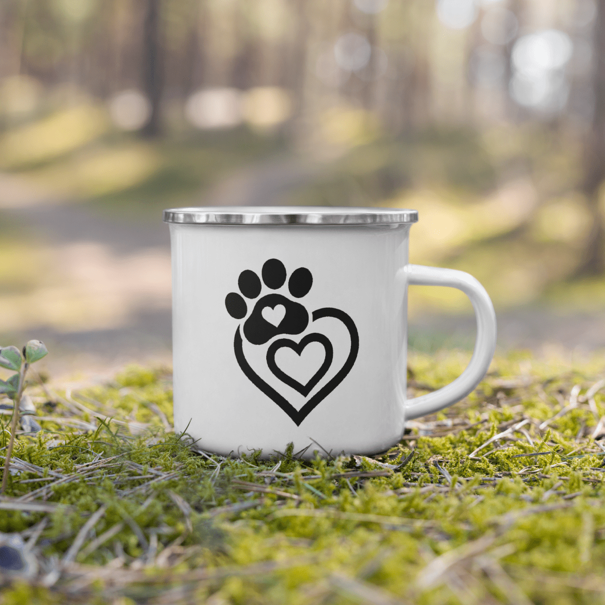 Paw & Heart Connection - Enamel Mug | 12 oz. - Enamel Mug - Speak Up 4 Paws