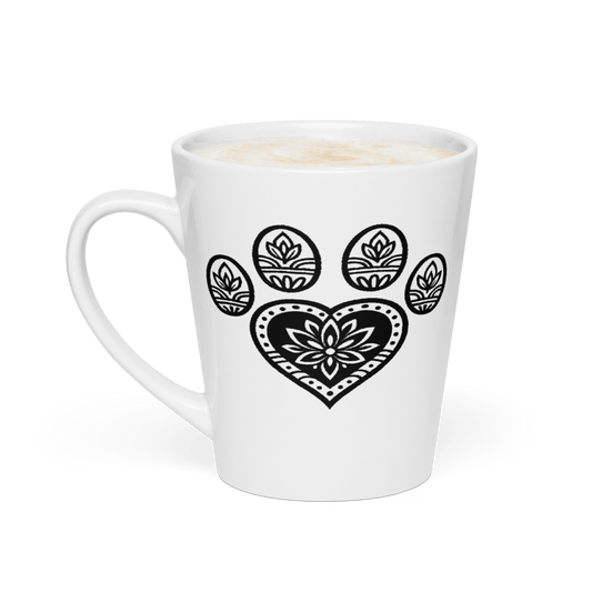 Mandala Paw - Latte Mug - Latte Mug - Speak Up 4 Paws