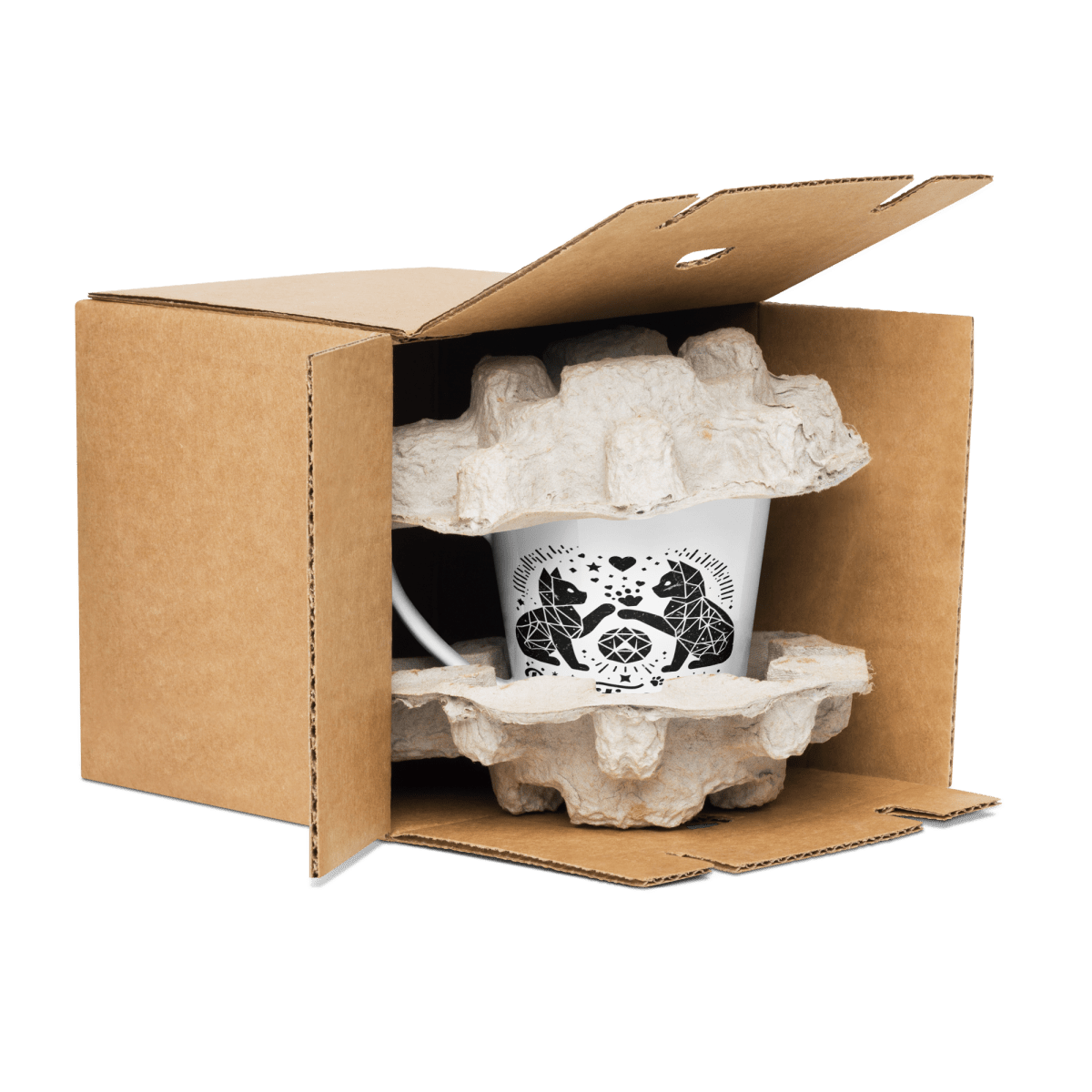 Geo Kitten Love - Latte Mug | 12 oz. - Latte Mug - Speak Up 4 Paws