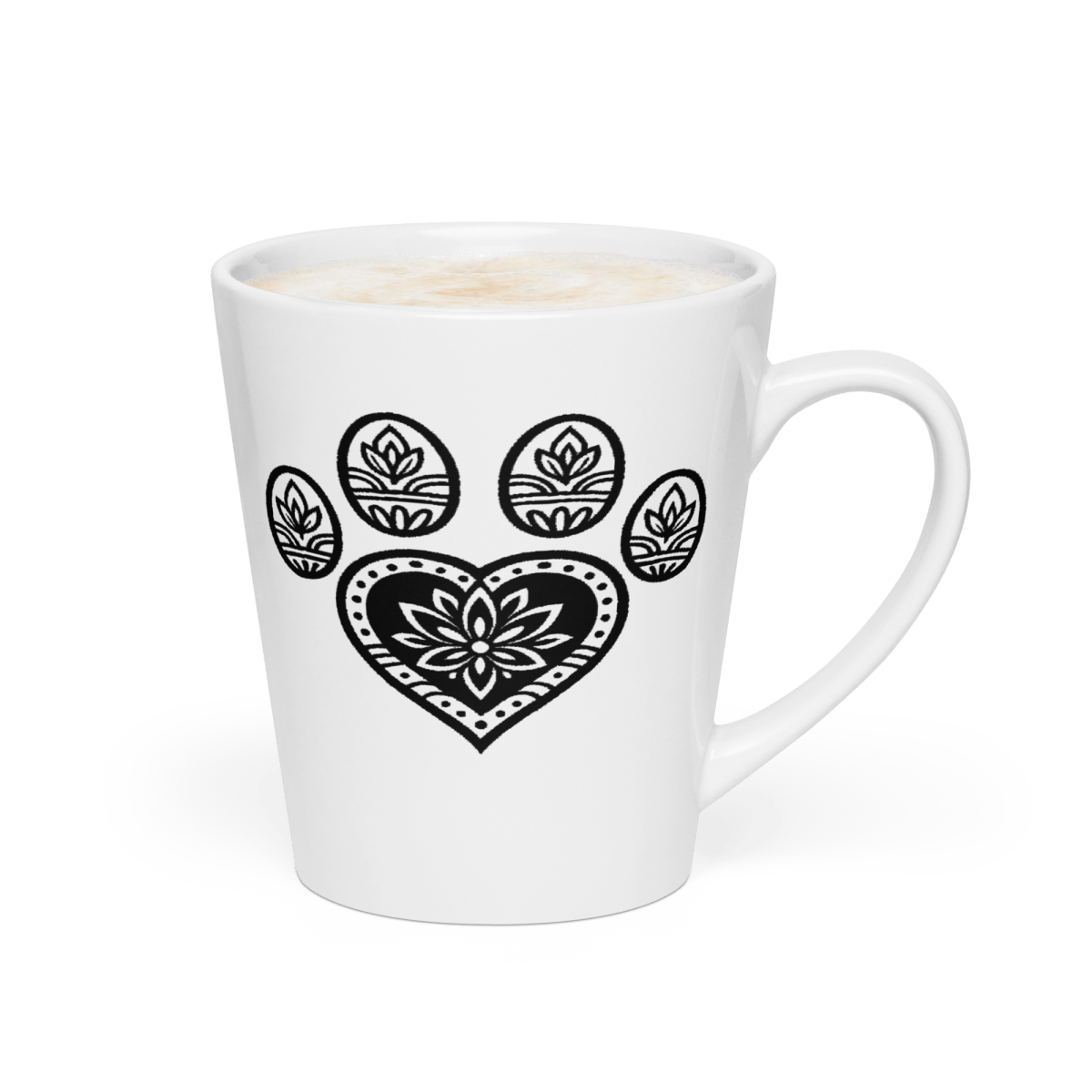 Mandala Paw - Latte Mug - Latte Mug - Speak Up 4 Paws