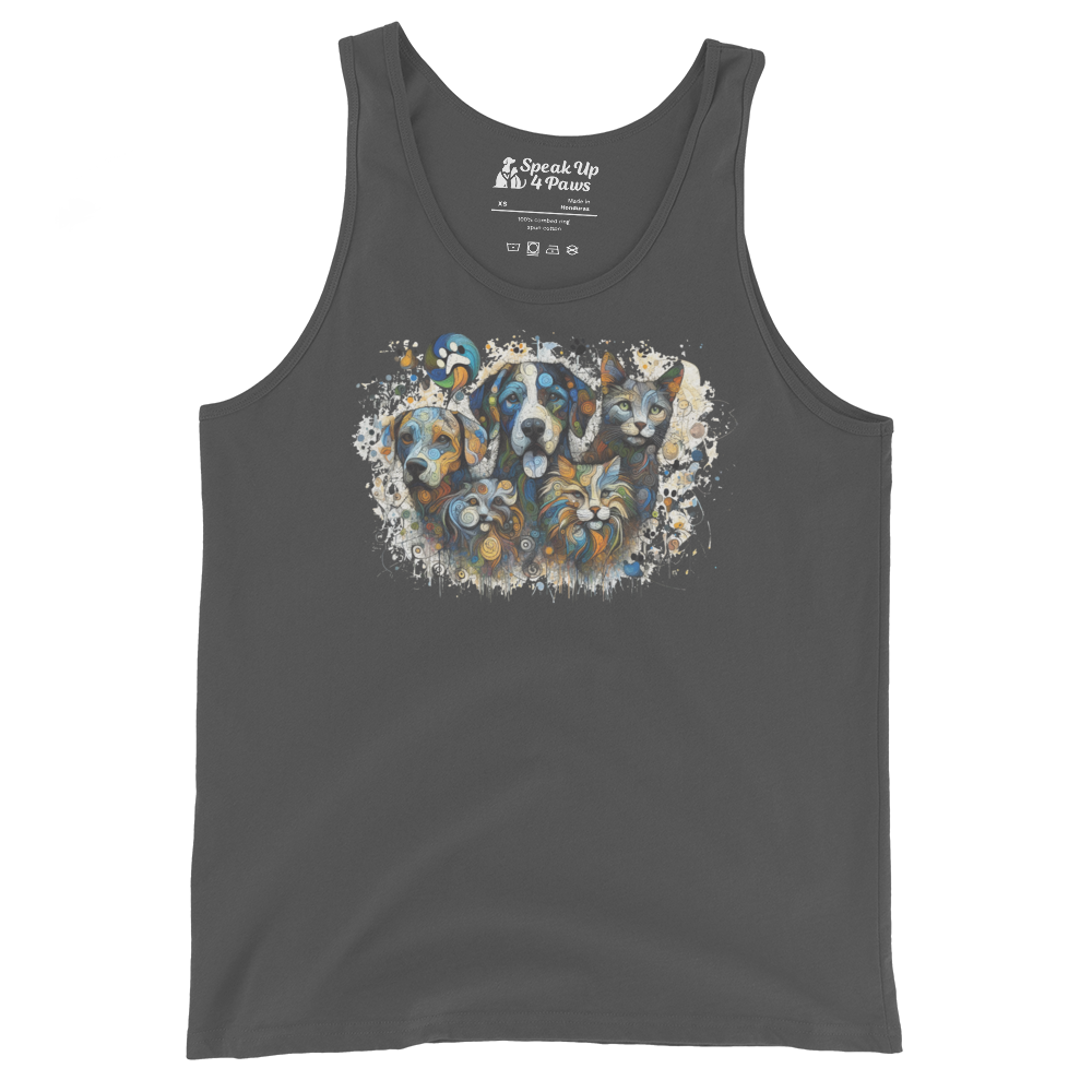 Paws in Colorful Conversation - Pollock - Unisex Tank Top