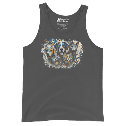 Paws in Colorful Conversation - Pollock - Unisex Tank Top