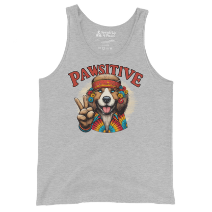 Groovy Canine Vibes - Pawsitive Peace - Unisex Tank Top