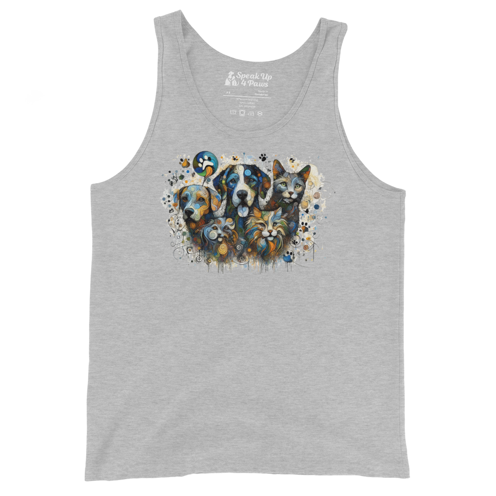 Paws in Colorful Conversation - Pollock - Unisex Tank Top