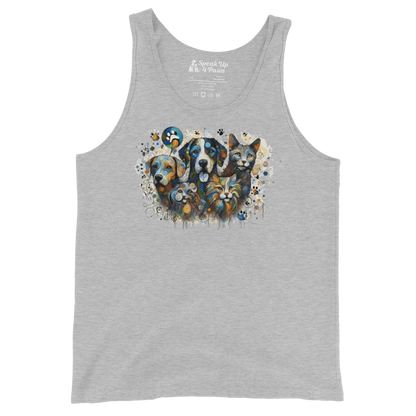 Paws in Colorful Conversation - Pollock - Unisex Tank Top