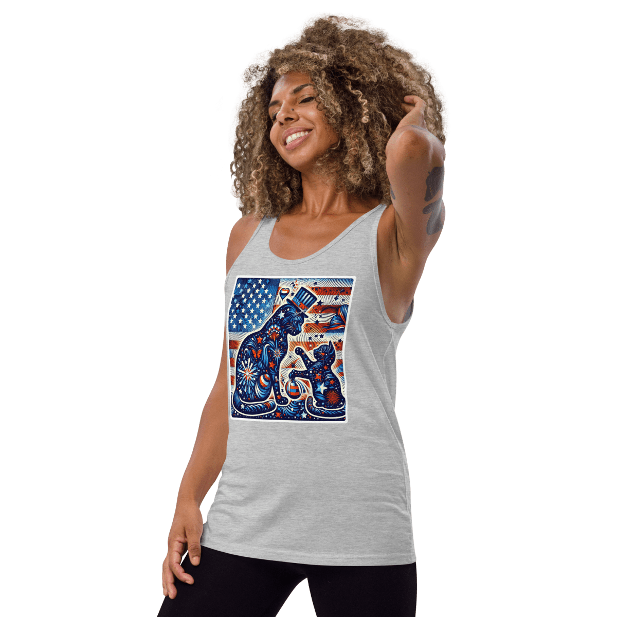 Feline Fireworks Fiesta - Unisex Tank Top - Unisex Tank Top - Speak Up 4 Paws