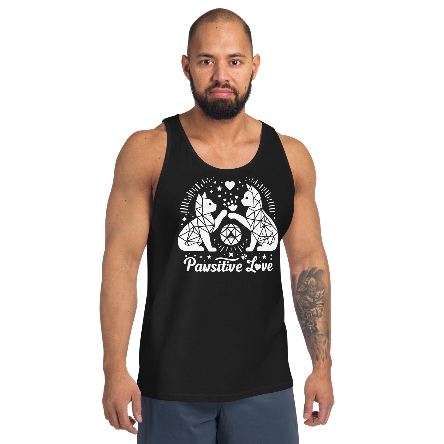 Geometric Whiskerplay - Pawsitive Love - Unisex Tank Top