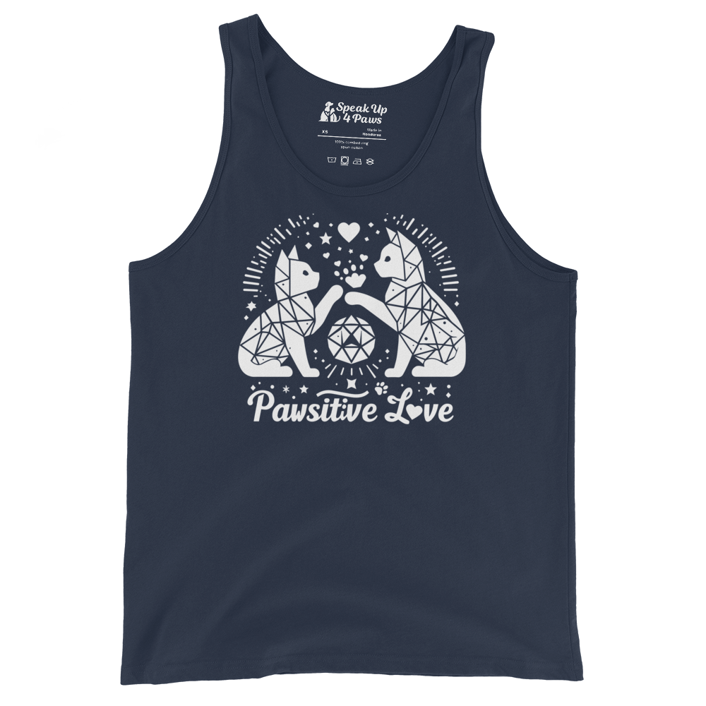 Geometric Whiskerplay - Pawsitive Love - Unisex Tank Top