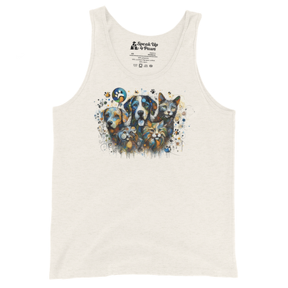 Paws in Colorful Conversation - Pollock - Unisex Tank Top