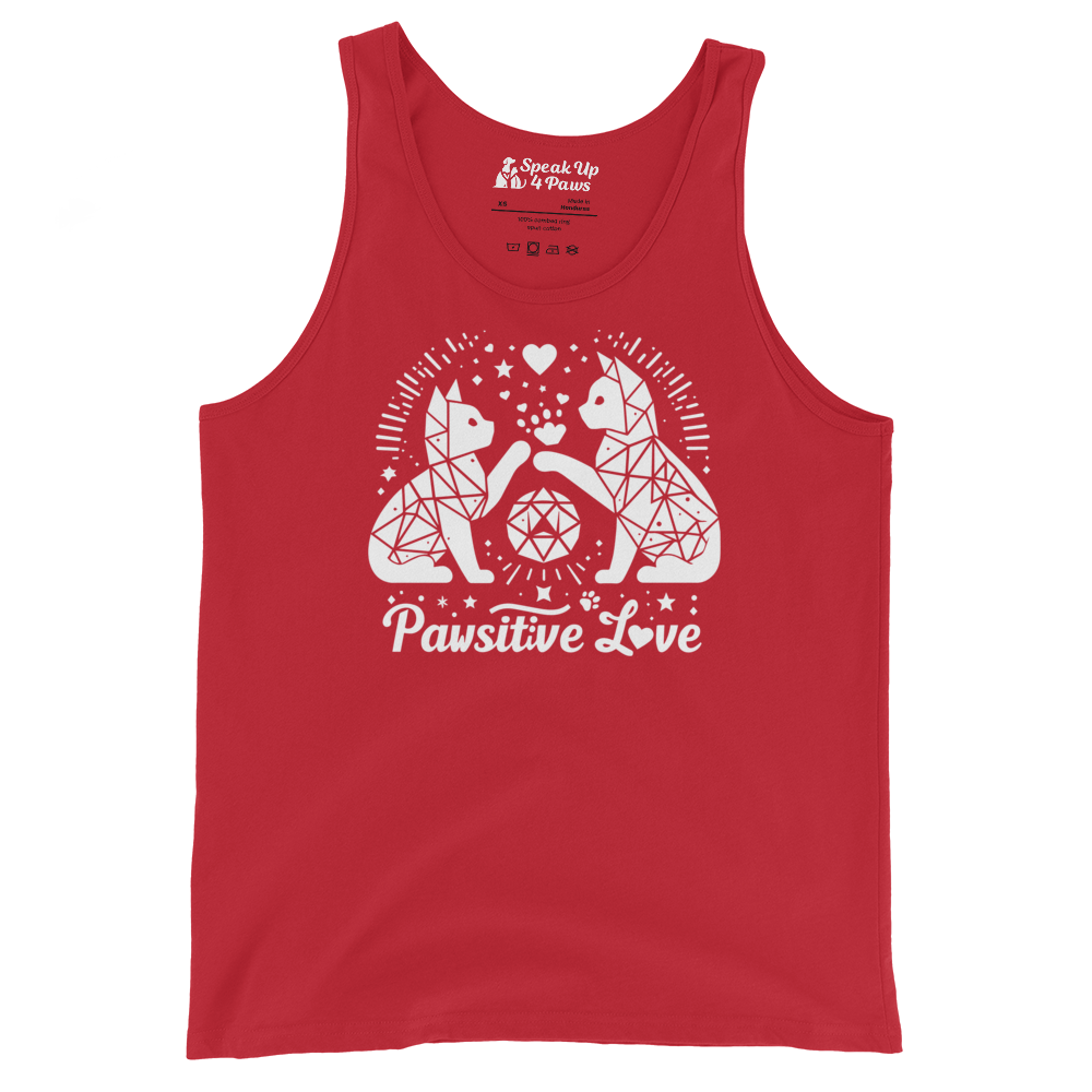 Geometric Whiskerplay - Pawsitive Love - Unisex Tank Top