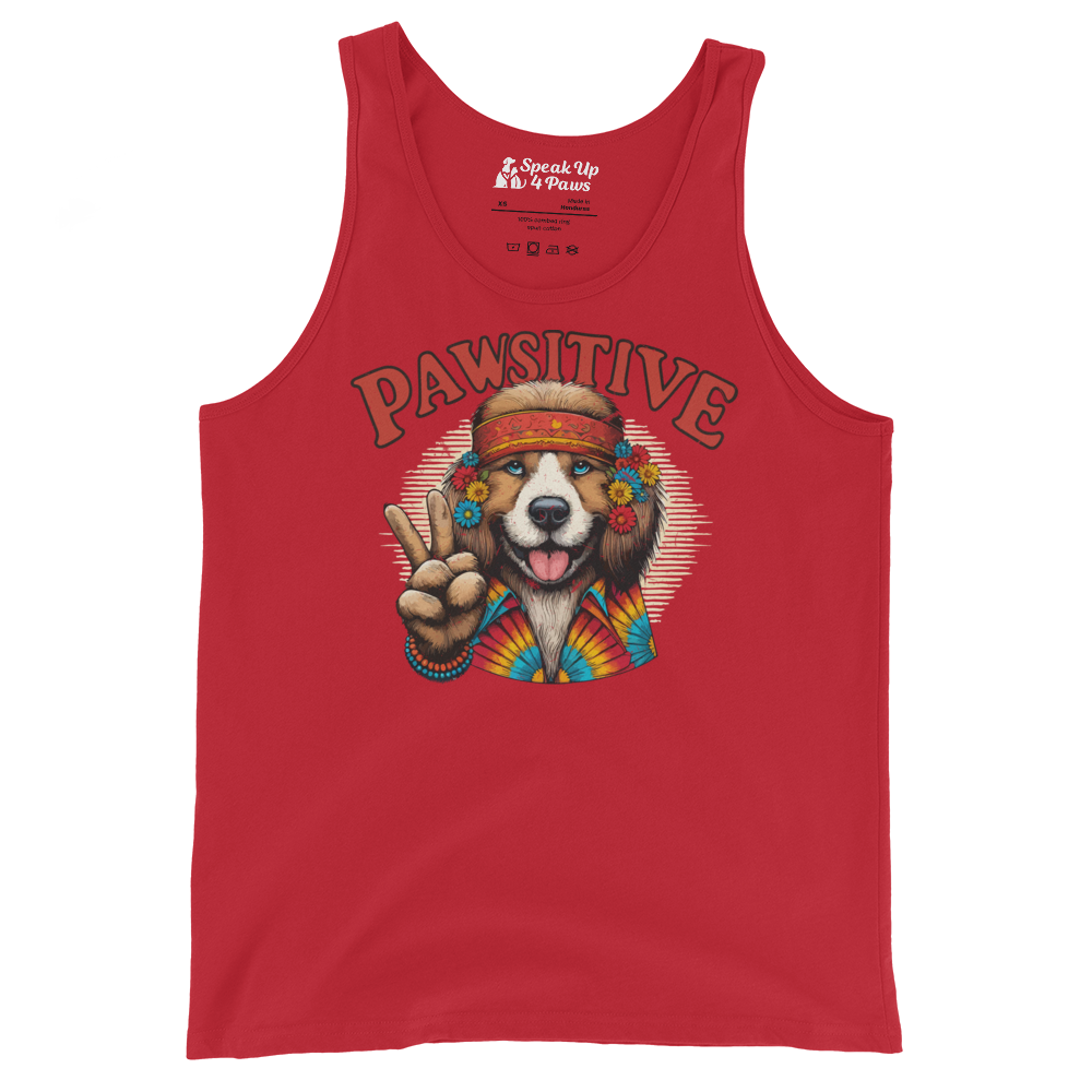 Groovy Canine Vibes - Pawsitive Peace - Unisex Tank Top