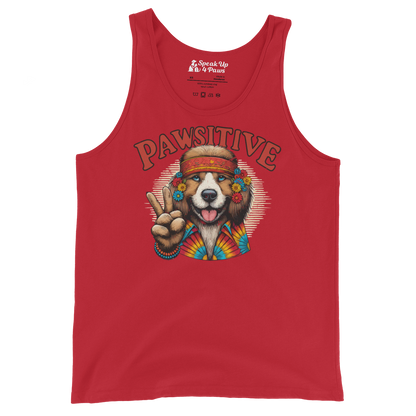 Groovy Canine Vibes - Pawsitive Peace - Unisex Tank Top