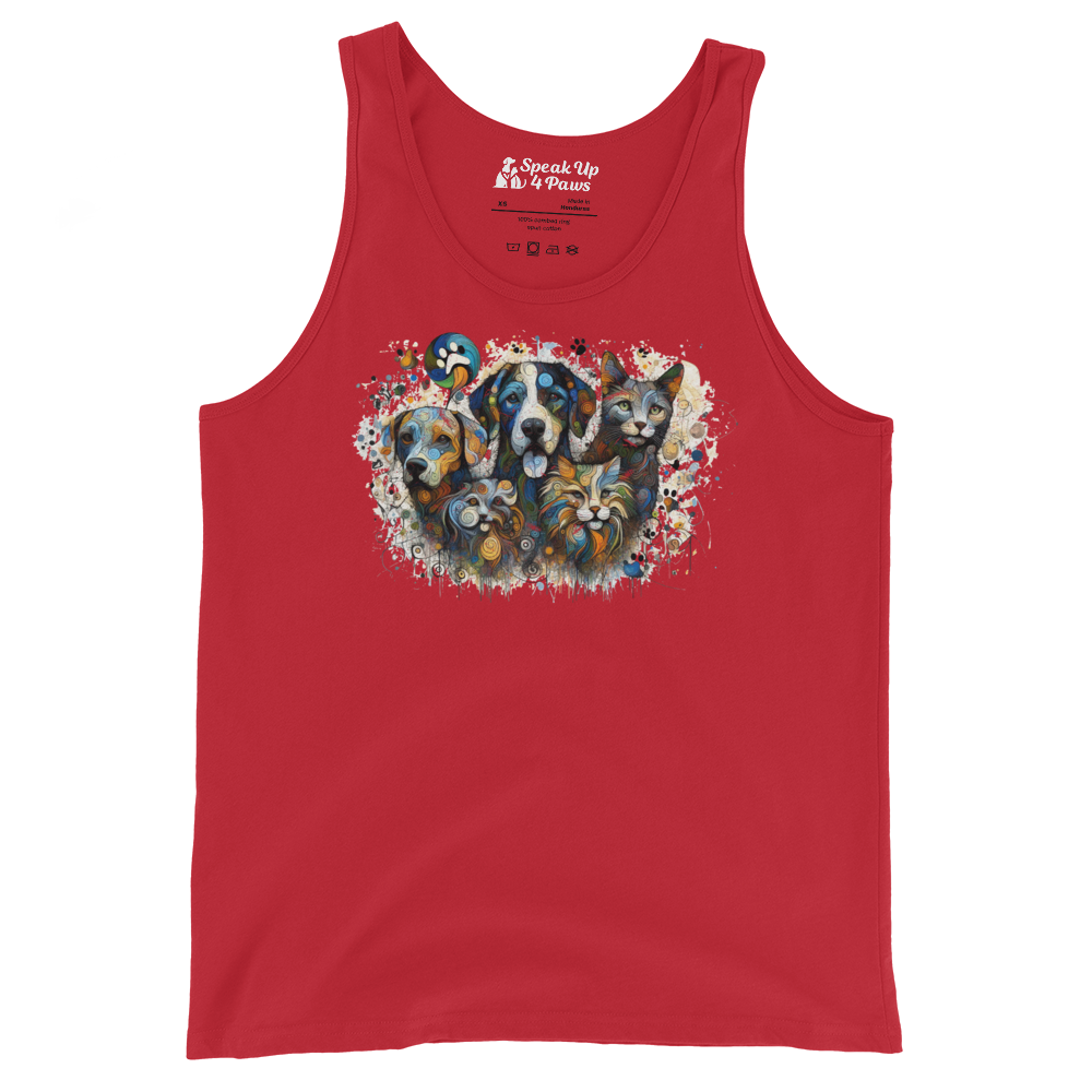 Paws in Colorful Conversation - Pollock - Unisex Tank Top