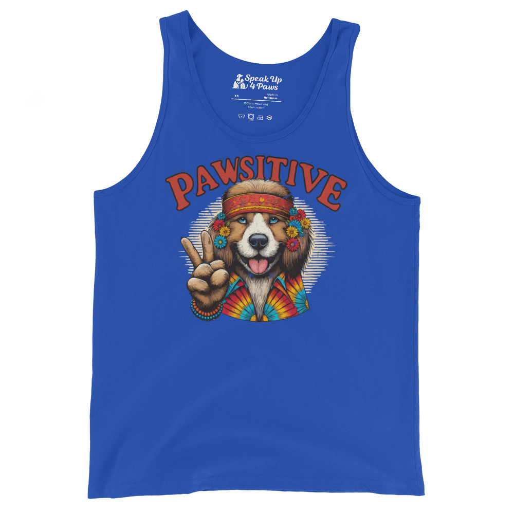 Groovy Canine Vibes - Pawsitive Peace - Unisex Tank Top