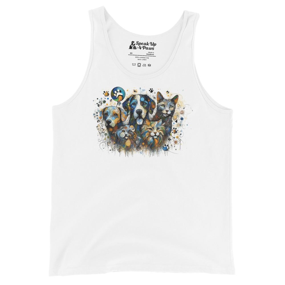 Paws in Colorful Conversation - Pollock - Unisex Tank Top