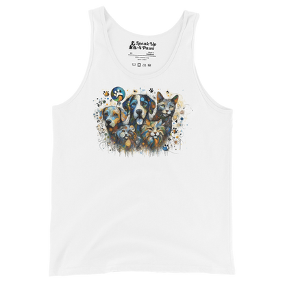 Paws in Colorful Conversation - Pollock - Unisex Tank Top