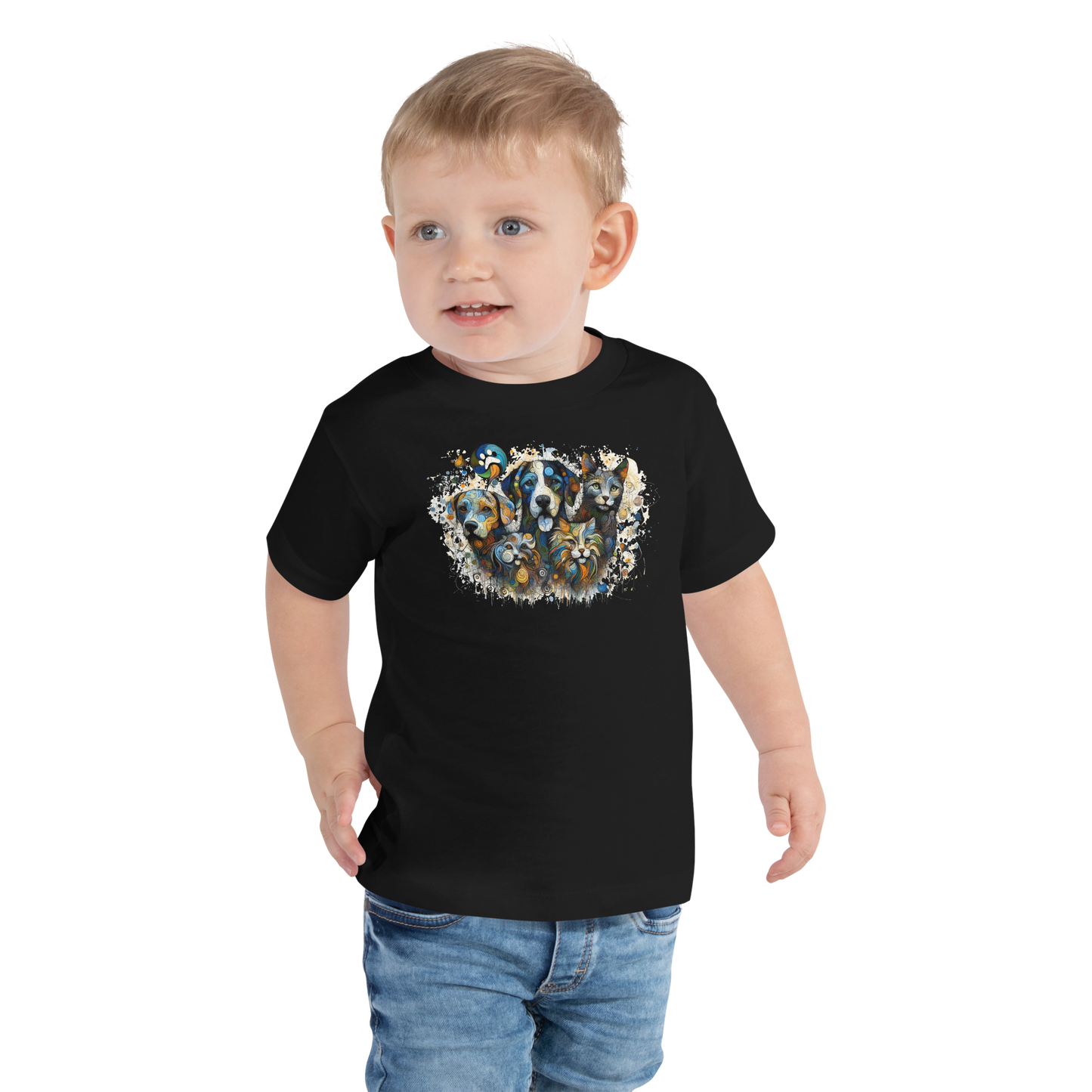 Paws in Colorful Conversation - Pollock - Toddler Tee