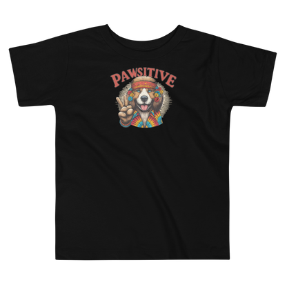 Groovy Canine Vibes - Pawsitive Peace - Toddler Tee