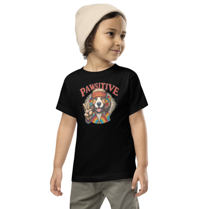 Groovy Canine Vibes - Pawsitive Peace - Toddler Tee