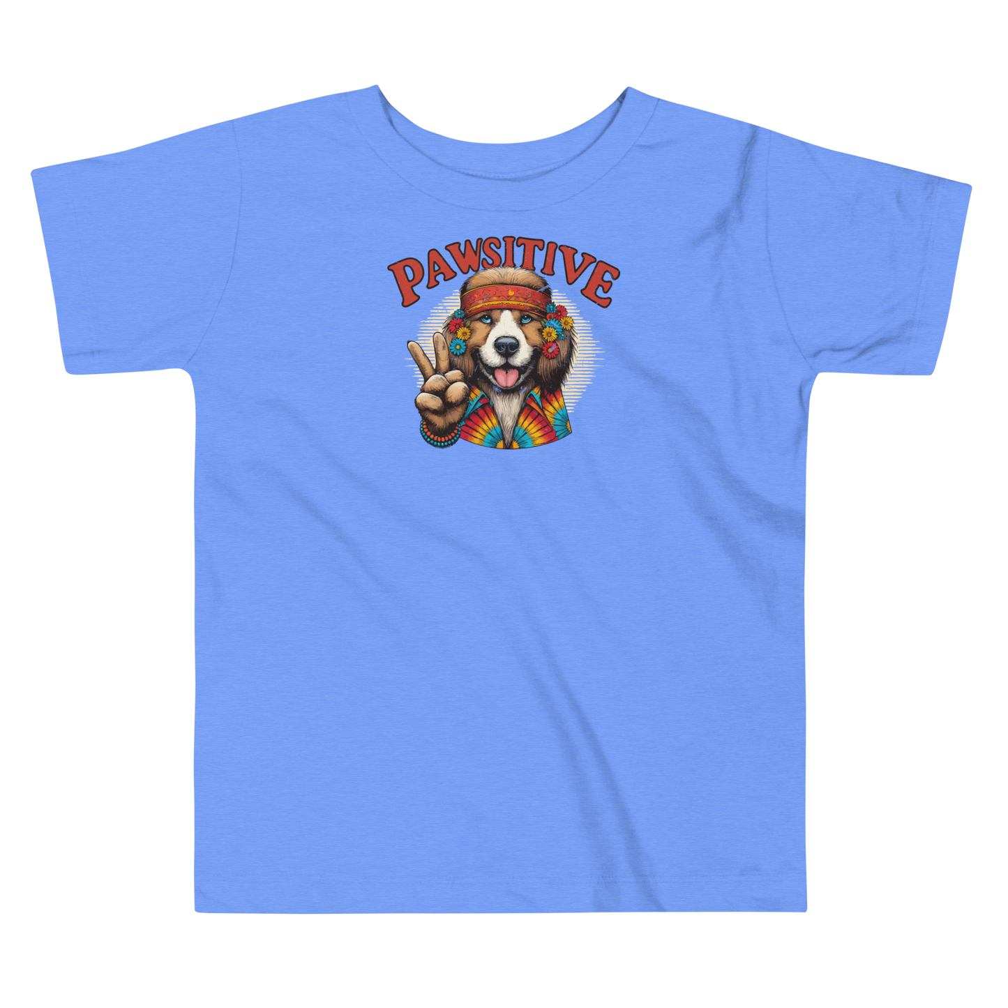 Groovy Canine Vibes - Pawsitive Peace - Toddler Tee