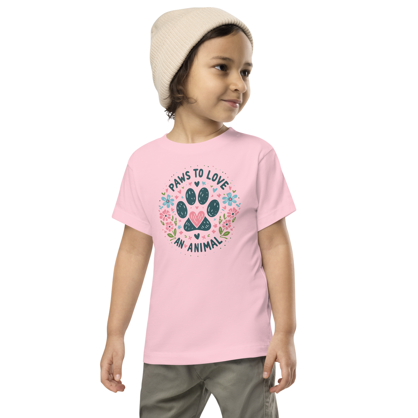 Floral Pawprints - Paws to Love - Toddler Tee