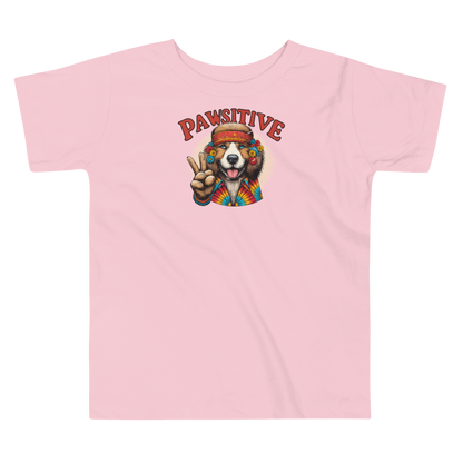 Groovy Canine Vibes - Pawsitive Peace - Toddler Tee