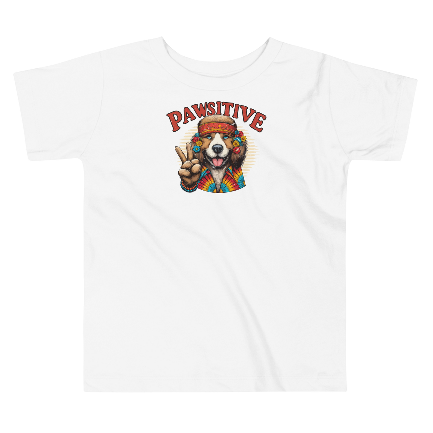 Groovy Canine Vibes - Pawsitive Peace - Toddler Tee