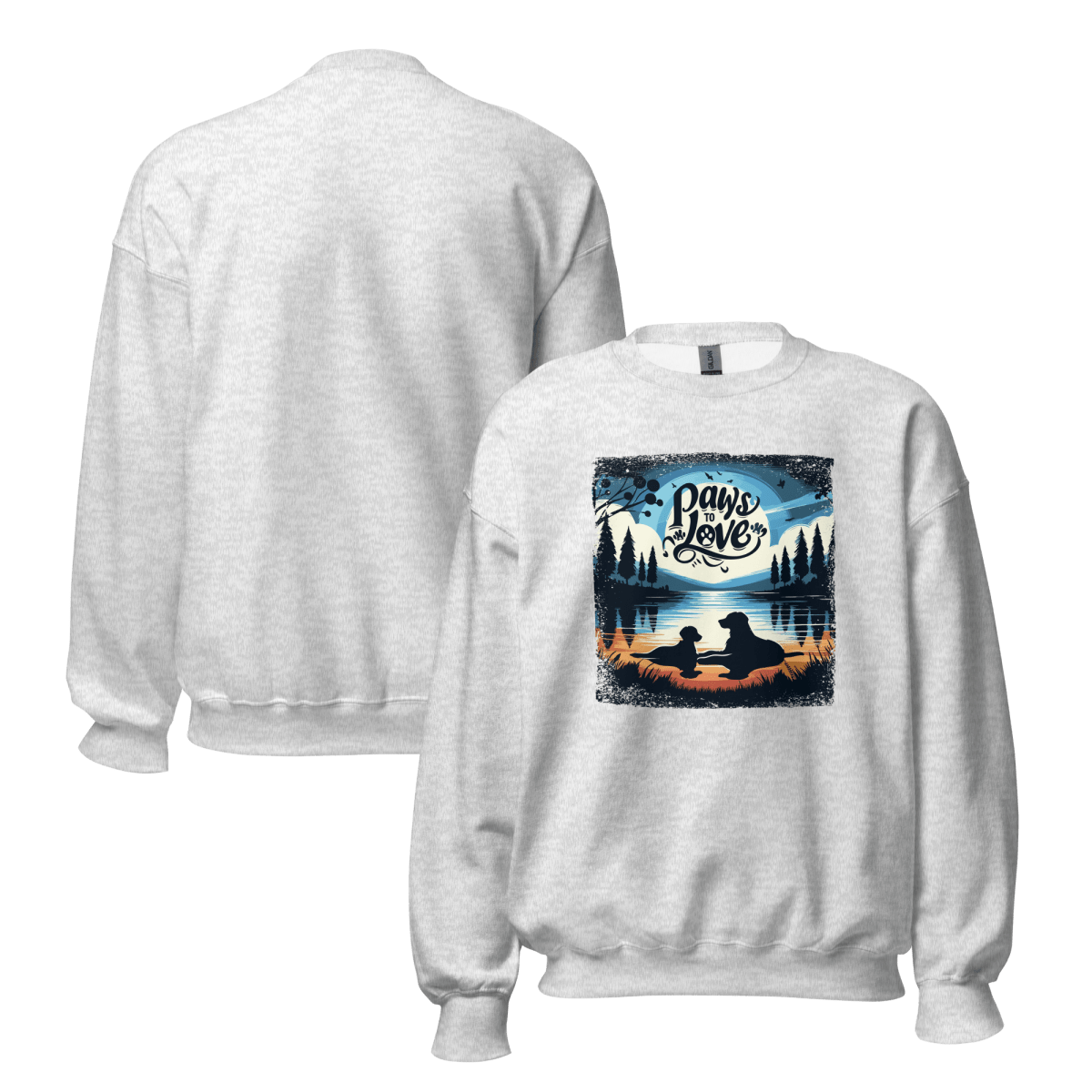 Forest Reflections - Oversized Sweatshirt | COLORS: Ash, Charcoal, Graphite Heather, Sport Grey - Preshrunk Sweatshirt - Speak Up 4 Paws