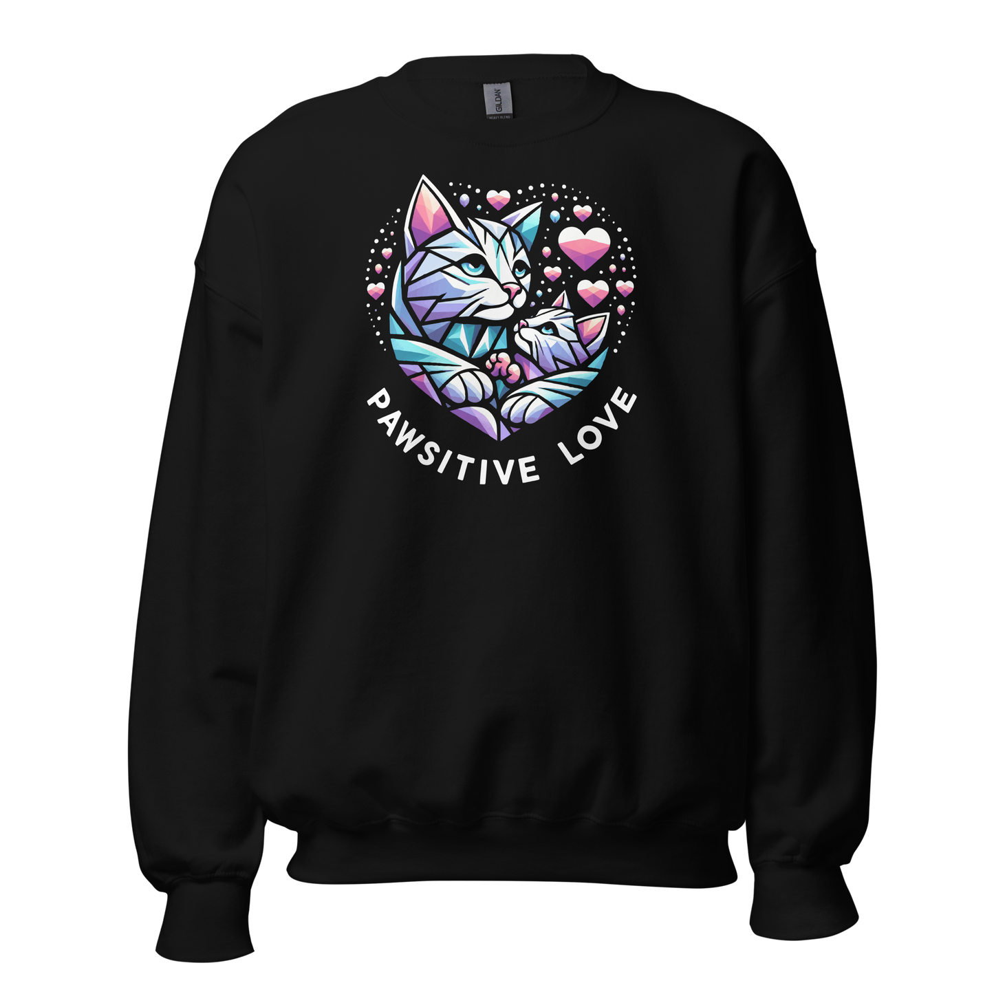 Geometric Whiskerheart - Pawsitive Love - Preshrunk Sweatshirt