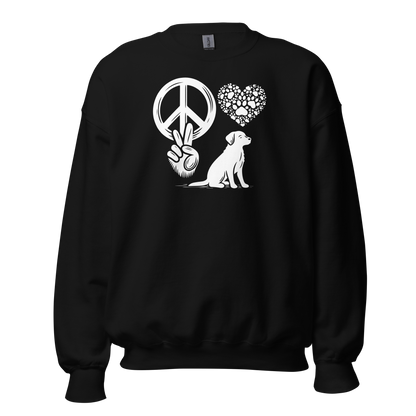 Harmony Unleashed - Peace-Love-Dog - Preshrunk Sweatshirt