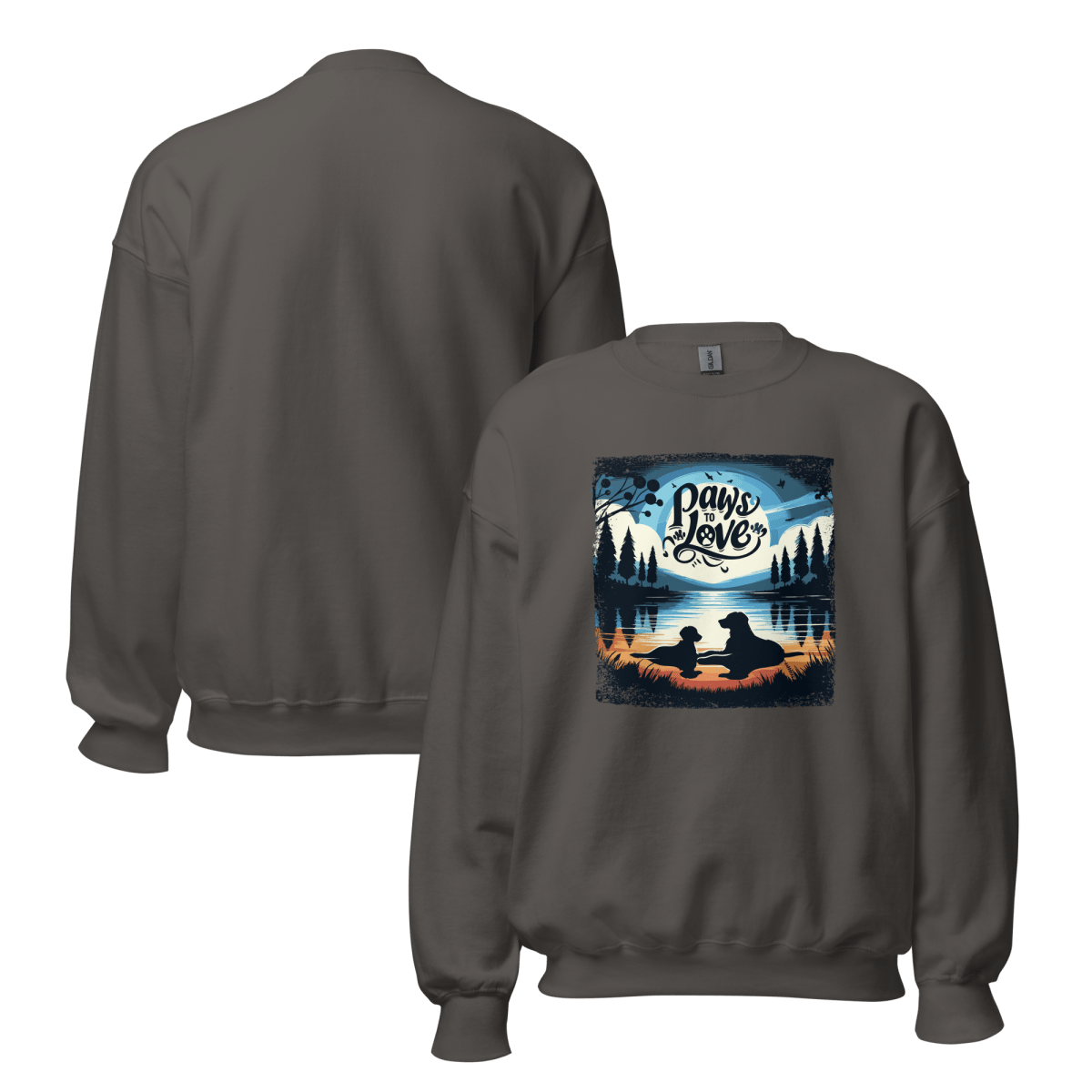 Forest Reflections - Oversized Sweatshirt | COLORS: Ash, Charcoal, Graphite Heather, Sport Grey - Preshrunk Sweatshirt - Speak Up 4 Paws