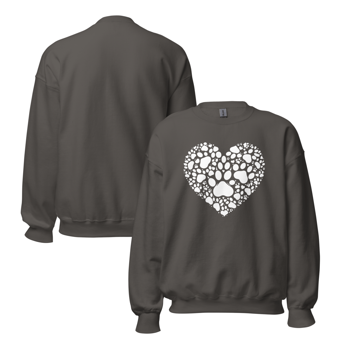 Heartfelt Paws - Oversized Sweatshirt | COLORS: Forest Green, Navy, Dark Chocolate, Charcoal - Preshrunk Sweatshirt - Speak Up 4 Paws