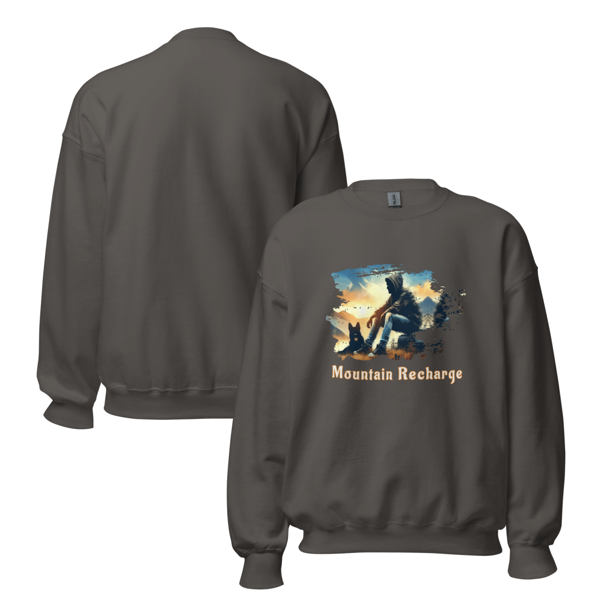 Mountain Recharge - Oversized Sweatshirt | COLORS: Sport Grey, Charcoal, Graphite Heather, Ash - Preshrunk Sweatshirt - Speak Up 4 Paws