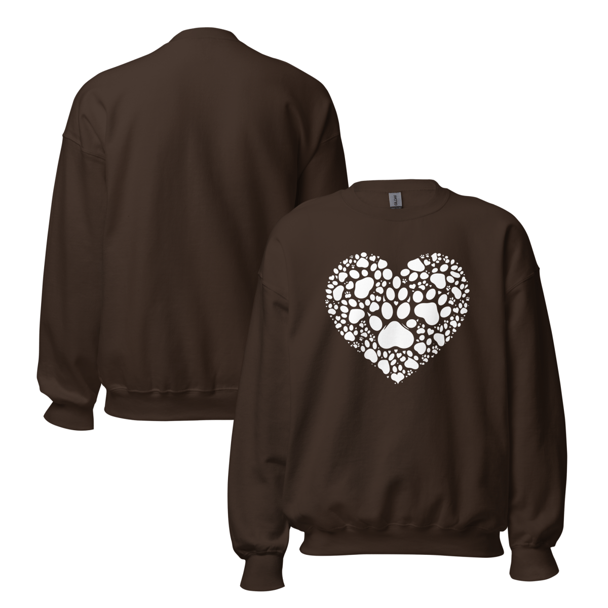 Heartfelt Paws - Oversized Sweatshirt | COLORS: Forest Green, Navy, Dark Chocolate, Charcoal - Preshrunk Sweatshirt - Speak Up 4 Paws