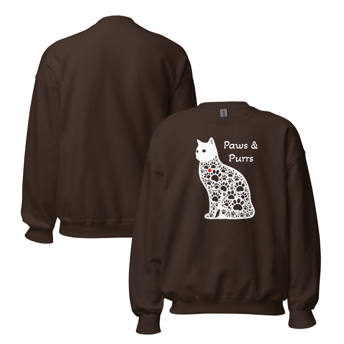 Paws and Purrs - Oversized Sweatshirt | COLORS: Navy, Dark Chocolate, Forest Green, Charcoal - Preshrunk Sweatshirt - Speak Up 4 Paws