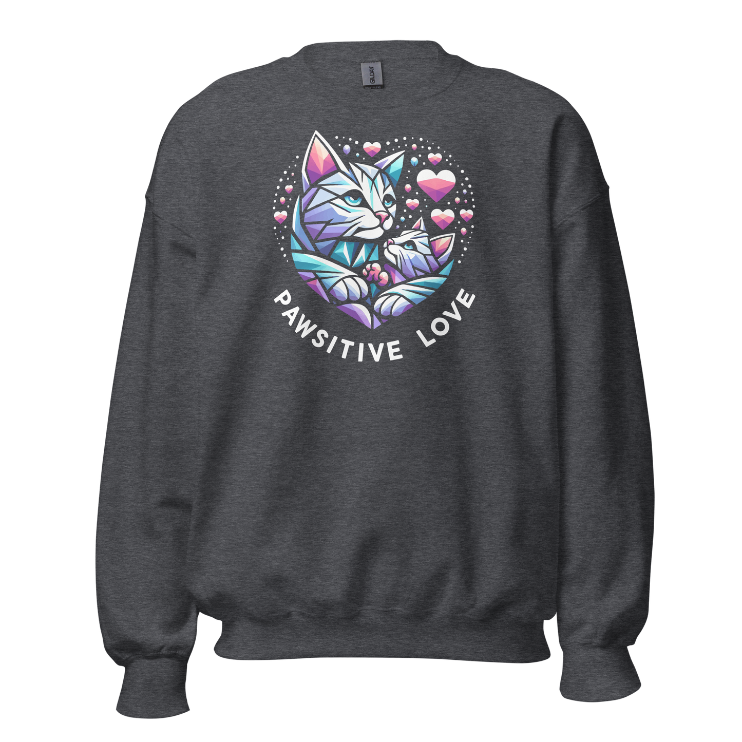 Geometric Whiskerheart - Pawsitive Love - Preshrunk Sweatshirt