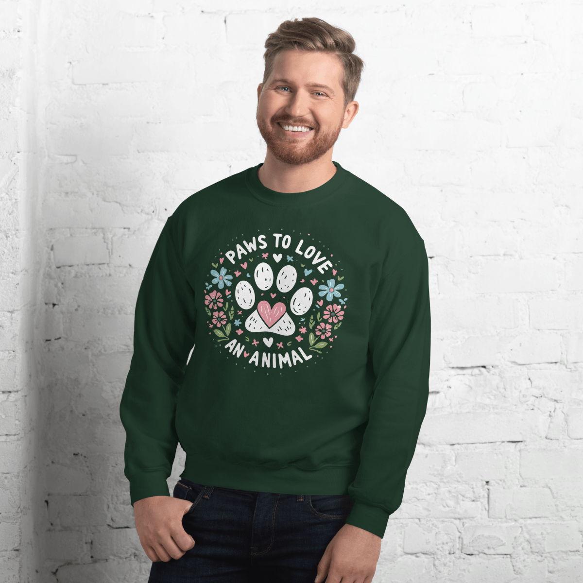Circle of Pawsitivity - Sweatshirt | COLORS: Indigo Blue, Navy, Forest Green Charcoal - Preshrunk Sweatshirt - Speak Up 4 Paws