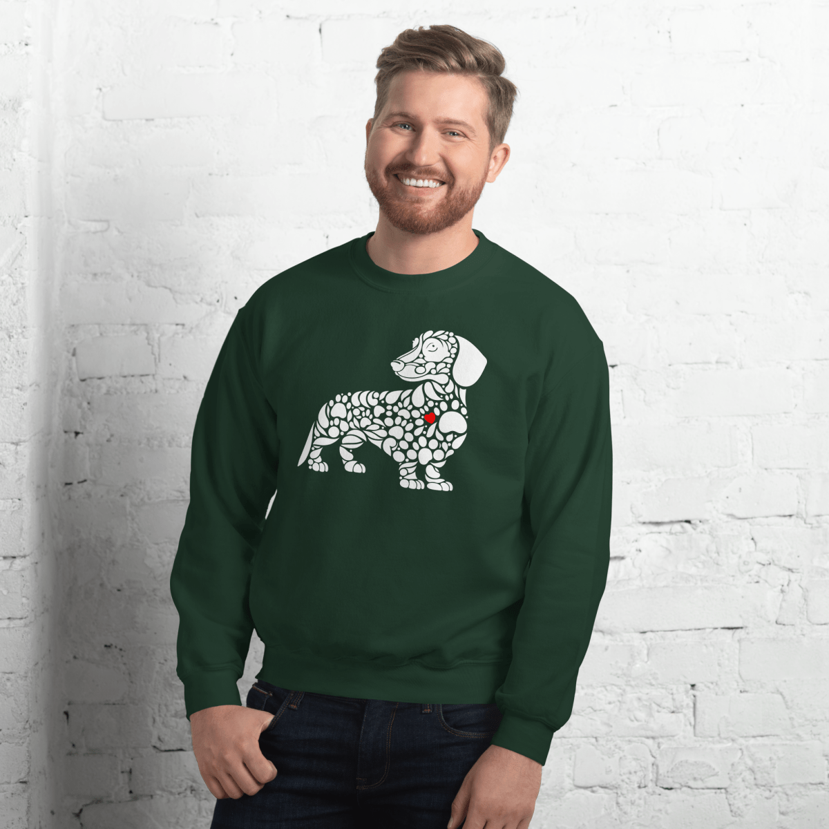 Pawfect Doxie - Sweatshirt | COLORS: Maroon, Navy, Forest Green, Charcoal - Preshrunk Sweatshirt - Speak Up 4 Paws