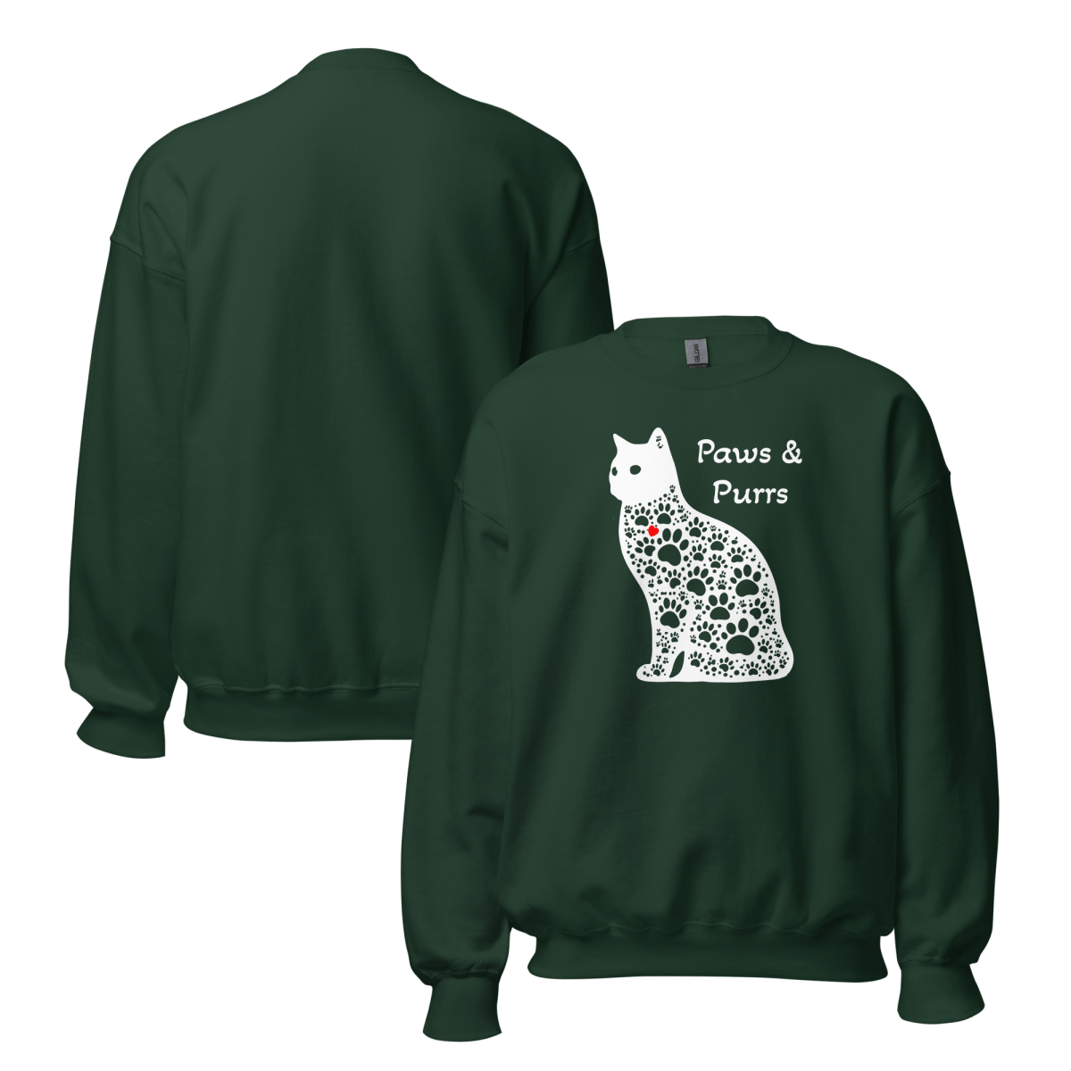 Paws and Purrs - Oversized Sweatshirt | COLORS: Navy, Dark Chocolate, Forest Green, Charcoal - Preshrunk Sweatshirt - Speak Up 4 Paws