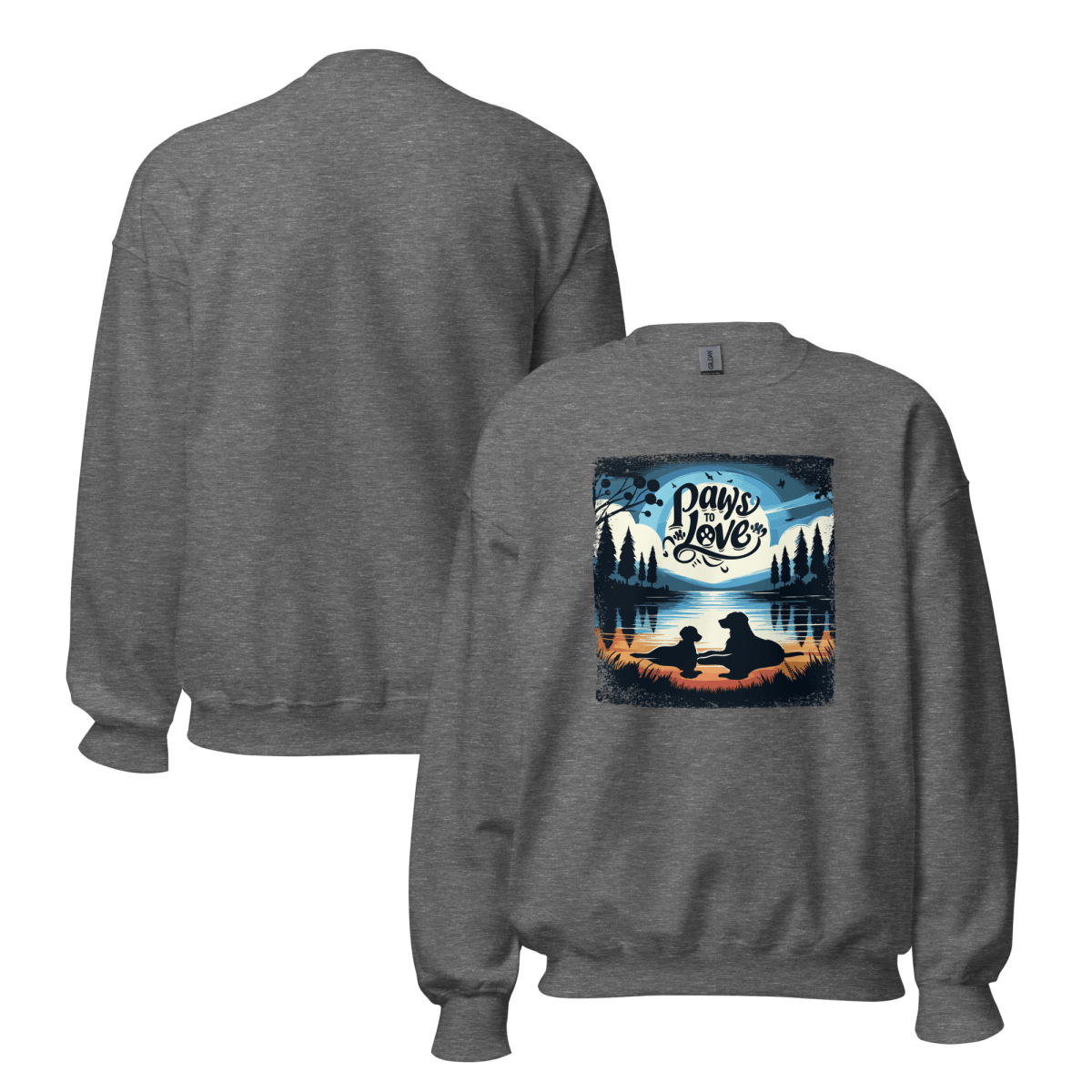 Forest Reflections - Oversized Sweatshirt | COLORS: Ash, Charcoal, Graphite Heather, Sport Grey - Preshrunk Sweatshirt - Speak Up 4 Paws