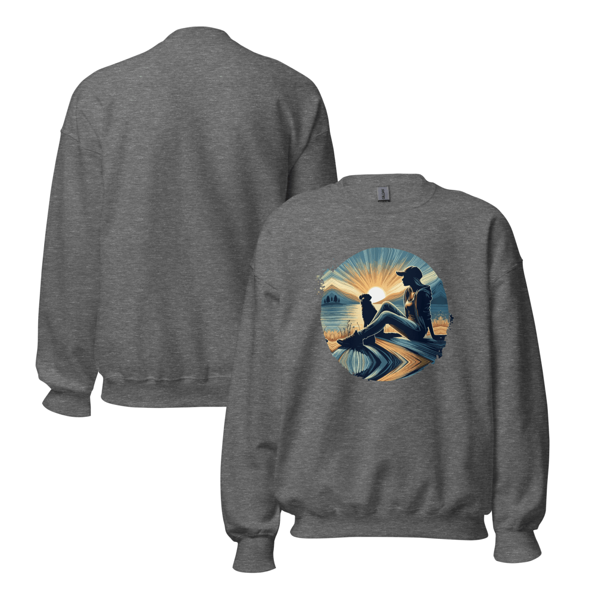 Lakeside Serenity - Oversized Sweatshirt | COLORS: Graphite Heather, Charcoal, Sport Grey, Ash - Preshrunk Sweatshirt - Speak Up 4 Paws