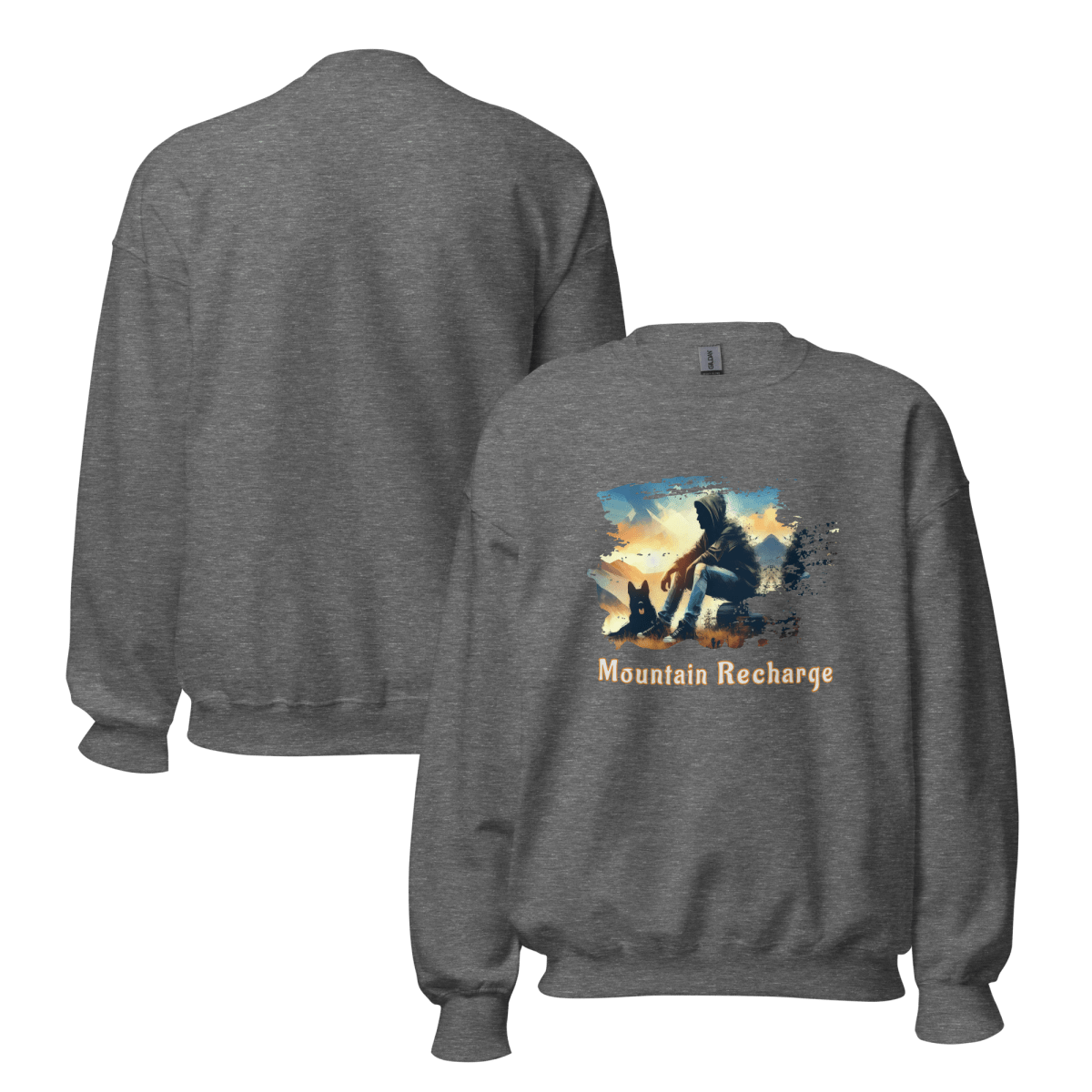 Mountain Recharge - Oversized Sweatshirt | COLORS: Sport Grey, Charcoal, Graphite Heather, Ash - Preshrunk Sweatshirt - Speak Up 4 Paws