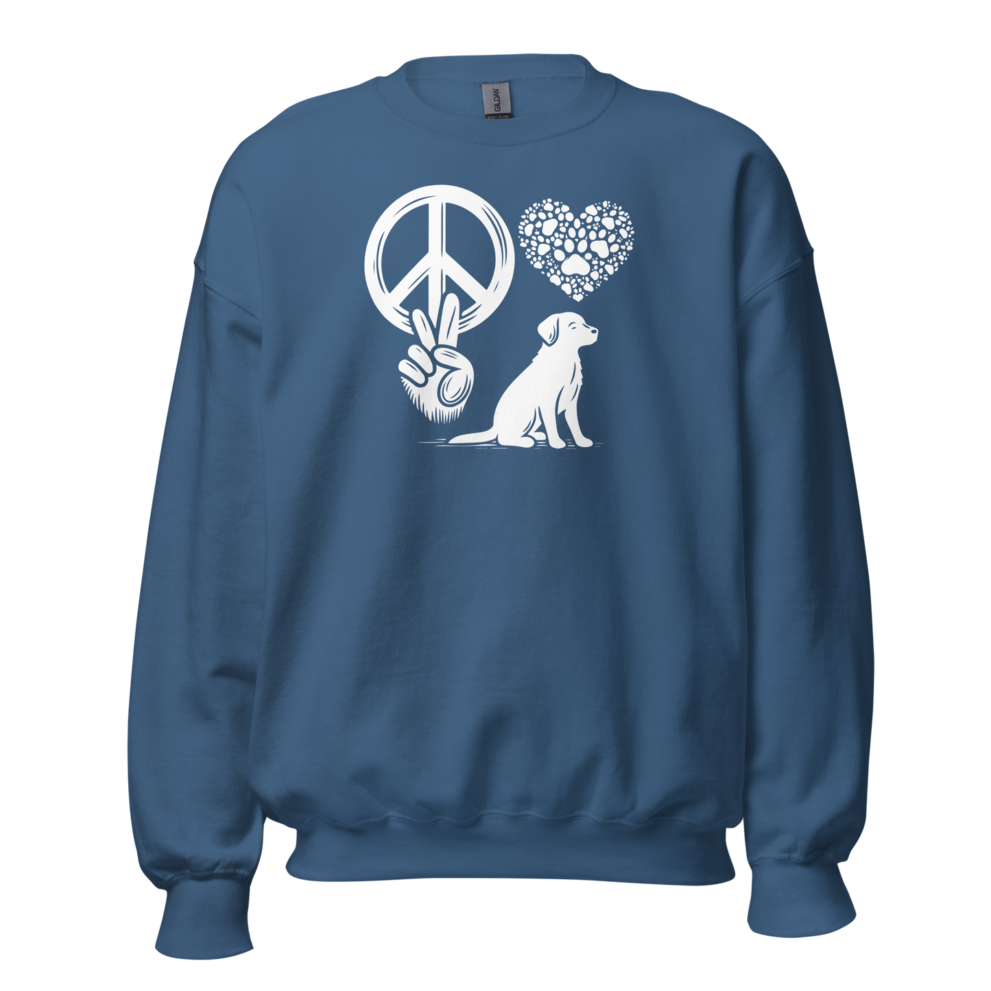 Harmony Unleashed - Peace-Love-Dog - Preshrunk Sweatshirt