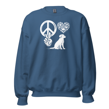 Harmony Unleashed - Peace-Love-Dog - Preshrunk Sweatshirt