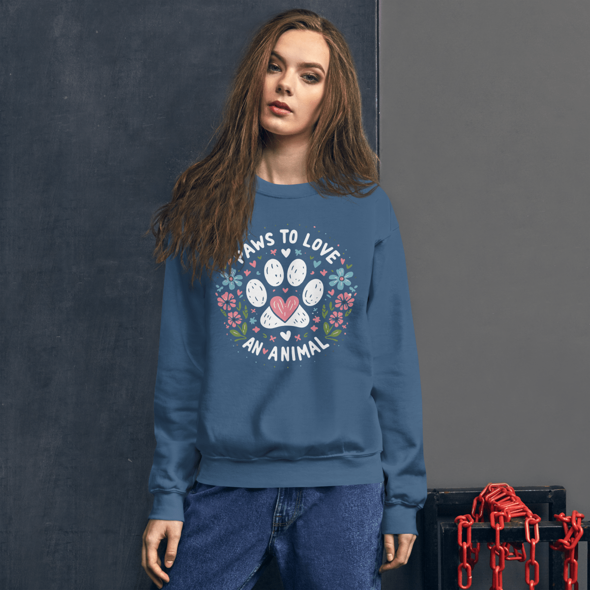 Circle of Pawsitivity - Sweatshirt | COLORS: Indigo Blue, Navy, Forest Green Charcoal - Preshrunk Sweatshirt - Speak Up 4 Paws
