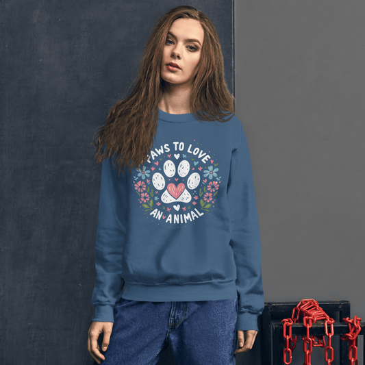 Circle of Pawsitivity - Sweatshirt | COLORS: Indigo Blue, Navy, Forest Green Charcoal - Preshrunk Sweatshirt - Speak Up 4 Paws
